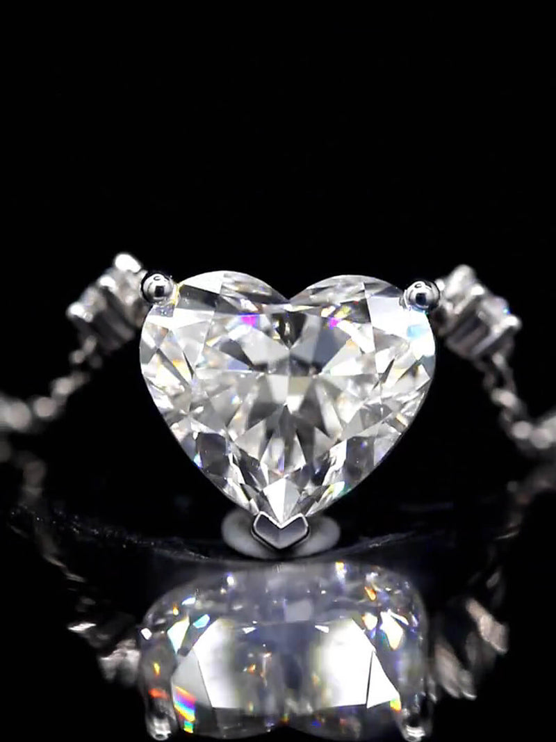 Aureline-Jewelry 6 Carat Heart-Shaped Lab-Grown Diamond Necklace