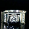 Aureline-Jewelry Round Cut Lab Diamond Men Wedding Ring for Him