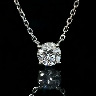 Aureline-Jewelry 0.31 Carat Lab-Grown Diamond Solitaire Necklace Set In 4-Prong 18k White Gold