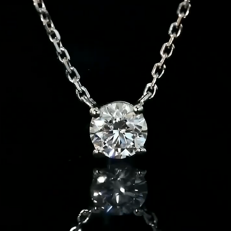 Aureline-Jewelry 0.31 Carat Lab-Grown Diamond Solitaire Necklace Set In 4-Prong 18k White Gold
