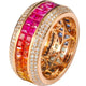 Aureline-Jewelry Natural Sapphire Rainbow Band Invisible-Setting with Diamonds in 18K Gold