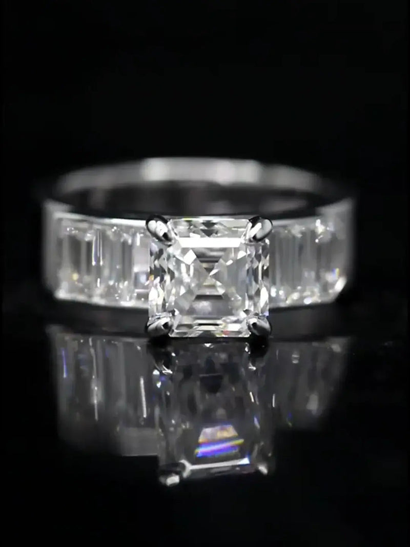 Aureline-Jewelry 2 Carat Asscher Cut Lab Diamond Ring