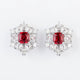 Aureline-Jewelry Lab Grown Diamond and Ruby Stud Earrings 14K Gold