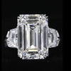 Aureline-Jewelry Three Stones Ring 12ct Emerald Cut Lab Grown Diamond