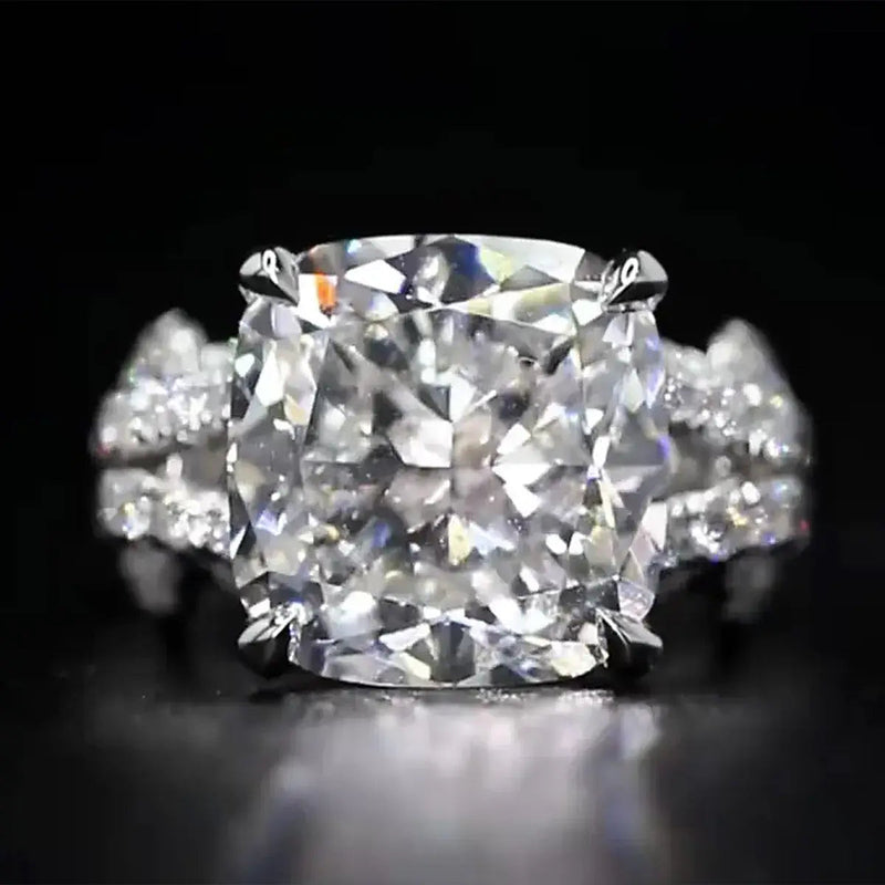 Aureline-Jewelry Luxurious 10 Carat Cushion Cut Lab Diamond Knot Ring