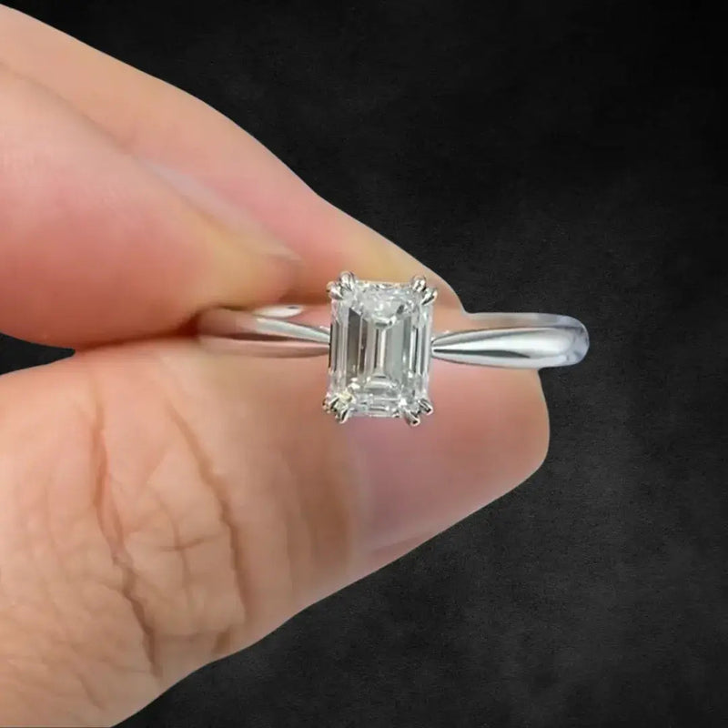 Aureline-Jewelry 1.13 CT Emerald Cut Lab Diamond Solitaire Ring