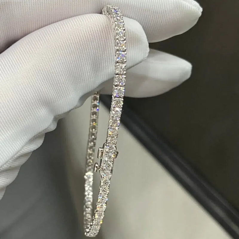 Aureline-Jewelry Each 0.05-carat Round Lab Grown Diamond Tennis Bracelet