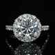 Aureline-Jewelry 4 Carat Round Lab Grown Diamond Ring Halo Engagement Ring