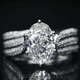 Aureline-Jewelry 3 Carat Oval Lab Diamond Luxurious Ring with Pavé Band In 18K Gold