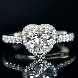 Aureline-Jewelry 1 Carat Heart Shape Lab Grown Diamond Halo Engagement Ring