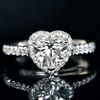 Aureline-Jewelry 1 Carat Heart Shape Lab Grown Diamond Halo Engagement Ring