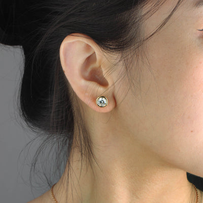 Aureline-Jewelry Bezel Round Lab-Grown Diamond Earring Studs (2.01 Ct. Tw.)
