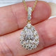Aureline-Jewelry 1 Carat Pear Cut Lab-Grown Diamond Pendant Halo Set