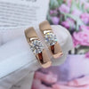 Aureline-Jewelry 2 Carat Lab Diamonds Couple Wedding Bands Set 18K Gold