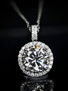 Aureline-Jewelry 5-Carat Lab-Grown Round Diamond Halo Pendant Necklace