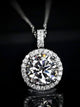 Aureline-Jewelry 5-Carat Lab-Grown Round Diamond Halo Pendant Necklace