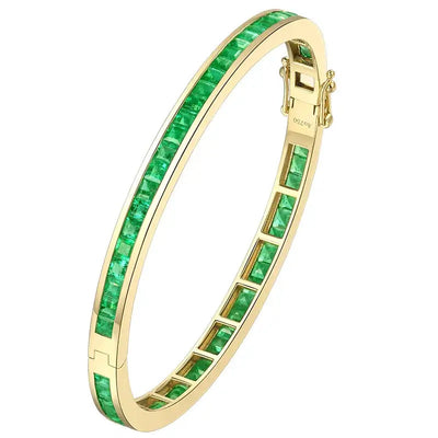 Aureline-Jewelry NOZBO Natural Emerald Bangle 18K Gold