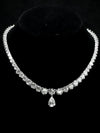 Aureline-Jewelry 60CTW Tennis Necklace with Pear and Round Lab Grown Diamond