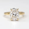 Aureline-Jewelry 3 Carat Oval Lab Grown Diamond Hidden Halo Ring 18K Gold