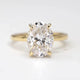 Aureline-Jewelry 3 Carat Oval Lab Grown Diamond Hidden Halo Ring 18K Gold