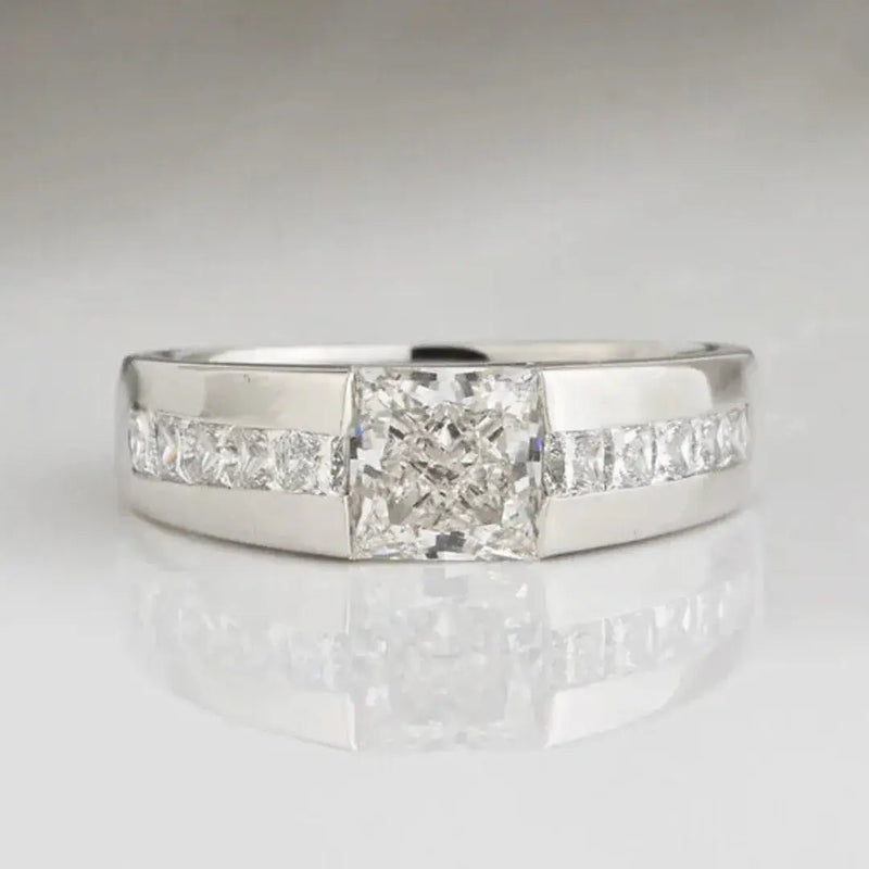 Aureline-Jewelry Princess Cut Lab Diamond Men's Engagement Ring 14K Gold
