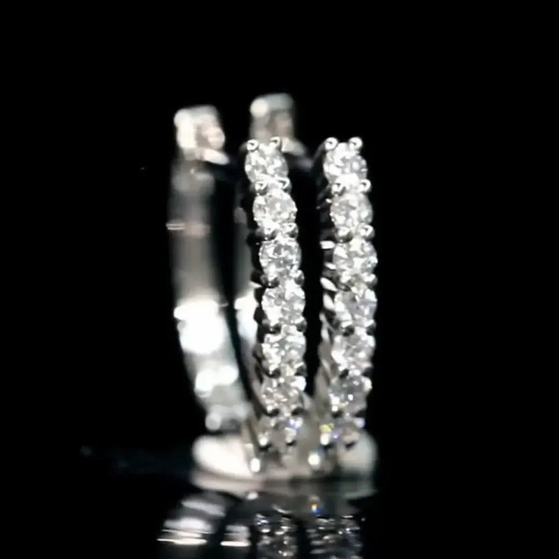 Aureline-Jewelry 8 Stone Round Lab Grown Diamond Hoop Earrigs