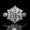 Aureline-Jewelry 1 Carat Round Cut Lab Grown Diamond Snowflake Halo Engagement Ring