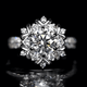 Aureline-Jewelry 1 Carat Round Cut Lab Grown Diamond Snowflake Halo Engagement Ring