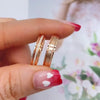 Aureline-Jewelry Couple Wedding Bands Set with Lab Diamonds 18K Rose Gold