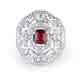 Aureline-Jewelry Lab Grown Ruby And Diamond White Crystal Ring 14K Gold