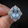 Aureline-Jewelry Aquamarine Lab-Grown Diamond Ring In 18K Gold