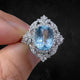 Aureline-Jewelry Aquamarine Lab-Grown Diamond Ring In 18K Gold