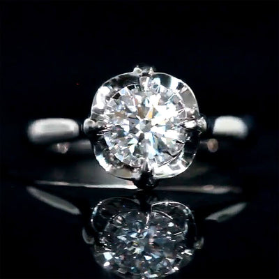 Aureline-Jewelry 0.6 Carat Round Cut Solitaire Floral Lab Diamond Ring