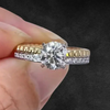 Aureline-Jewelry 1 Carat Round Cut Two Tone Lab Diamond Ring