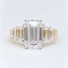 Aureline-Jewelry 4CT Emerald Cut Lab Diamond Seven Stone Ring 18K Gold