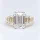 Aureline-Jewelry 4CT Emerald Cut Lab Diamond Seven Stone Ring 18K Gold