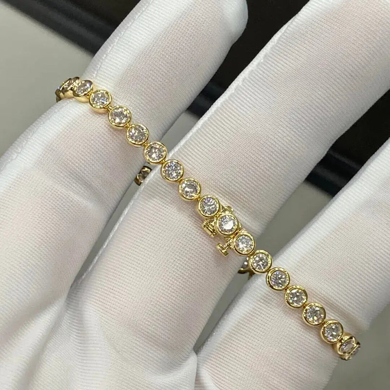 Aureline-Jewelry Each 0.1-carat Lab Grown Diamond Bezel Set Stackable Tennis Bracelet