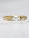 Aureline-Jewelry 0.5 Carat Marquise Half Bezel Solitaire Lab Diamond Ring 18K Gold
