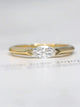 Aureline-Jewelry 0.5 Carat Marquise Half Bezel Solitaire Lab Diamond Ring 18K Gold