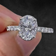 Aureline-Jewelry 1 CT Hidden Halo Oval Lab Diamond Engagement Ring