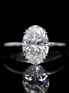Aureline-Jewelry 3 Carat Oval Cut Lab Grown Diamond Solitaire Ring 18K Gold