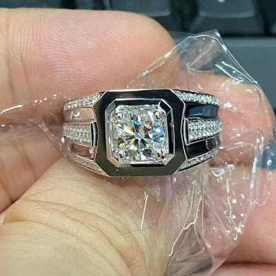 Aureline-Jewelry Round Cut Lab Grown Diamond Men's Engagement Wedding Ring