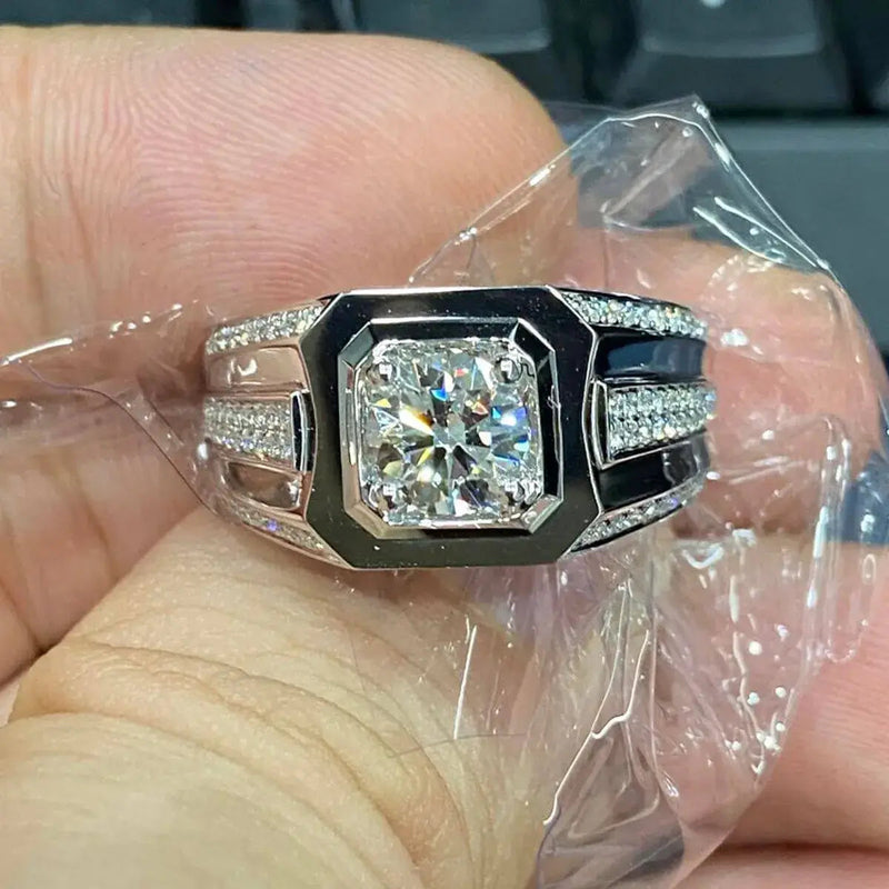 Aureline-Jewelry Round Cut Lab Grown Diamond Men's Engagement Wedding Ring