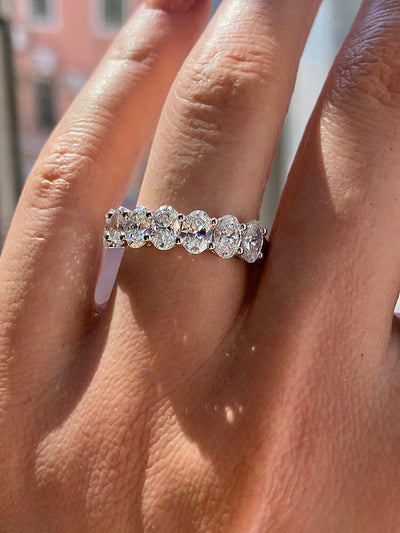Aureline-Jewelry Lab-Grown 7 Stone Diamond Half Eternity Ring (2.1 Ct. Tw. D-F / VS-VVS)