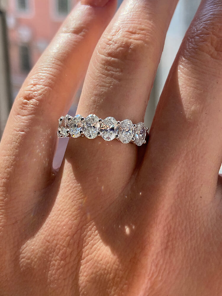 Aureline-Jewelry Lab-Grown 7 Stone Diamond Half Eternity Ring (2.1 Ct. Tw. D-F / VS-VVS)