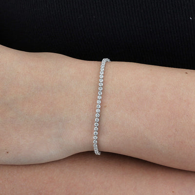 Aureline-Jewelry Lab Grown Diamond Tennis Bracelet In 925 Silver(2.63 Ct. Tw.)
