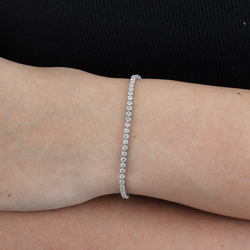 Aureline-Jewelry Lab Grown Diamond Tennis Bracelet In 925 Silver(2.63 Ct. Tw.)
