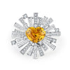 Aureline-Jewelry Ring with Lab-Grown Yellow Sapphire in Irregular Design 14k Gold