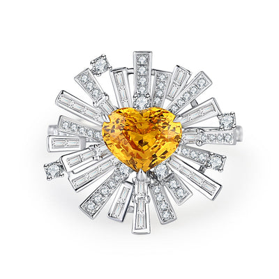 Aureline-Jewelry Ring with Lab-Grown Yellow Sapphire in Irregular Design 14k Gold