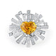 Aureline-Jewelry Ring with Lab-Grown Yellow Sapphire in Irregular Design 14k Gold